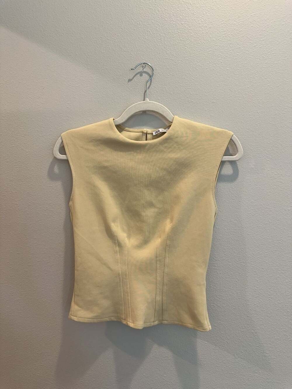 Zara Sleeveless Corset-Style Top Yellow Size S